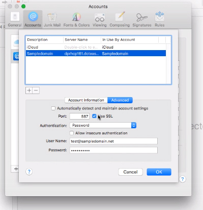 mac mail smtp settings